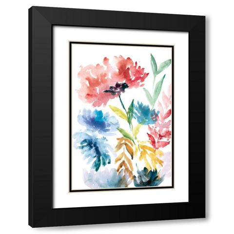 Lush Floral I Black Modern Wood Framed Art Print with Double Matting by Meyers, Rebecca