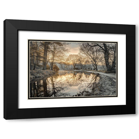 Frosty Morning Black Modern Wood Framed Art Print with Double Matting by Frank, Assaf
