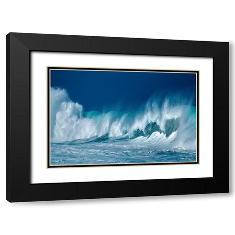Breaking Waves Black Modern Wood Framed Art Print with Double Matting by Frates, Dennis