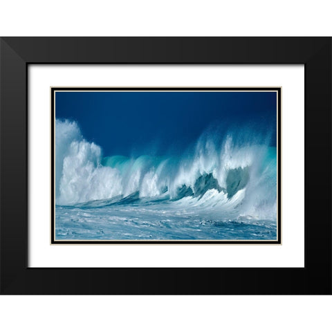 Breaking Waves Black Modern Wood Framed Art Print with Double Matting by Frates, Dennis