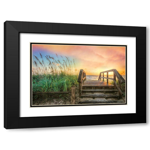 Walk Into Sunrise Black Modern Wood Framed Art Print with Double Matting by Celebrate Life Gallery