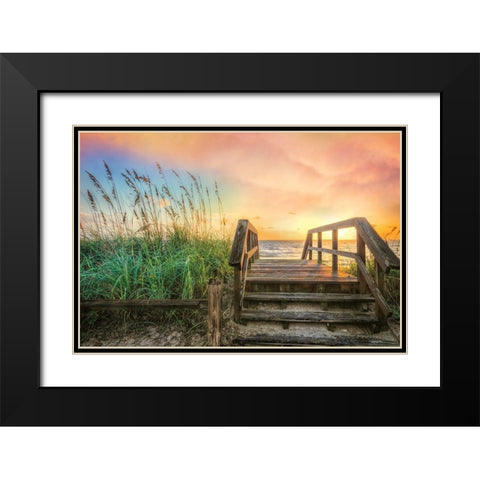 Walk Into Sunrise Black Modern Wood Framed Art Print with Double Matting by Celebrate Life Gallery
