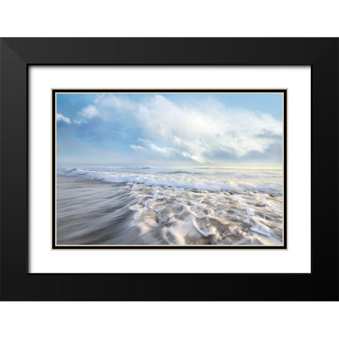 Seafoam Black Modern Wood Framed Art Print with Double Matting by Celebrate Life Gallery,