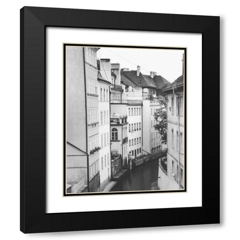 Little Canal Prague Czech Republic Black Modern Wood Framed Art Print with Double Matting by Schick, Cyndi