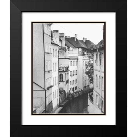 Little Canal Prague Czech Republic Black Modern Wood Framed Art Print with Double Matting by Schick, Cyndi