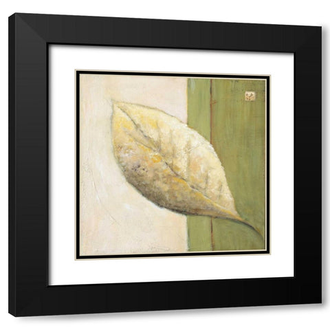 Leaf Impression - Olive Black Modern Wood Framed Art Print with Double Matting by Salemink-Roos, Ursula