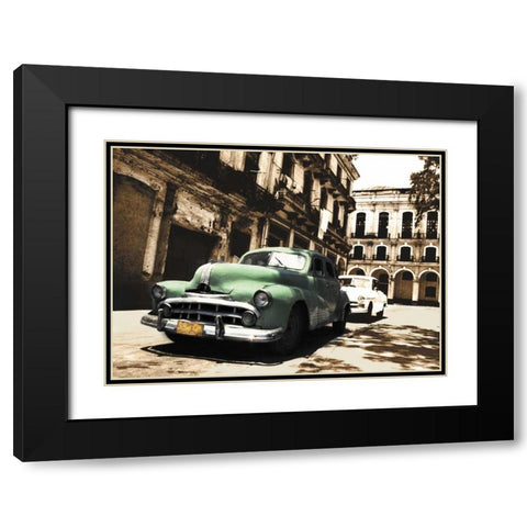 Cuban Cars II Black Modern Wood Framed Art Print with Double Matting by Groth, C.J.