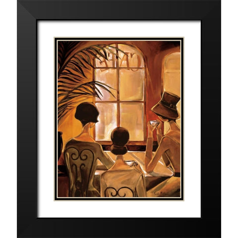 Cafe du Coin Black Modern Wood Framed Art Print with Double Matting by Biddle, Trish