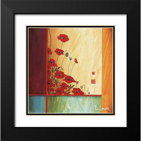 Along the Garden Wall Black Modern Wood Framed Art Print with Double Matting by Li-Leger, Don