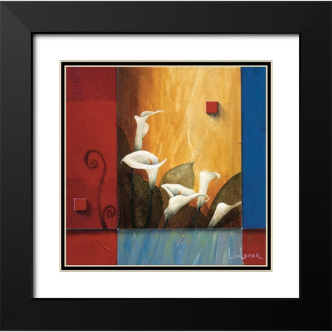 Tranquil Garden Black Modern Wood Framed Art Print with Double Matting by Li-Leger, Don