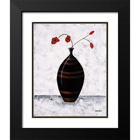 Eregansu II Black Modern Wood Framed Art Print with Double Matting by Sewell, Krista