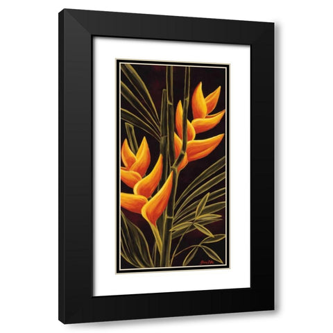 Heliconia Black Modern Wood Framed Art Print with Double Matting by St. Amant, Yvette