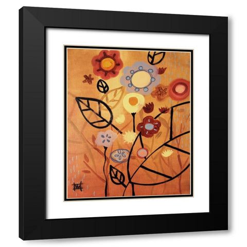 Floral Sonnet Black Modern Wood Framed Art Print with Double Matting by Wescoat, Natasha