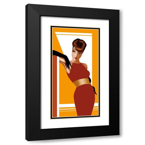 Elegantly Alana Black Modern Wood Framed Art Print with Double Matting by Bravo, Jordan