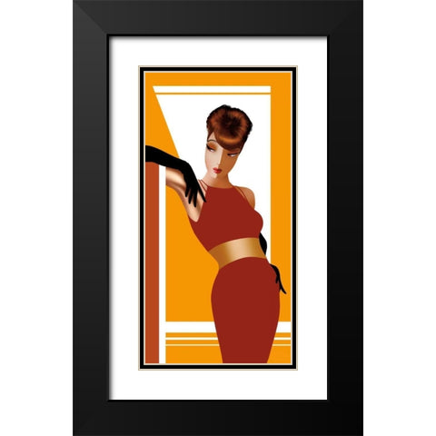 Elegantly Alana Black Modern Wood Framed Art Print with Double Matting by Bravo, Jordan
