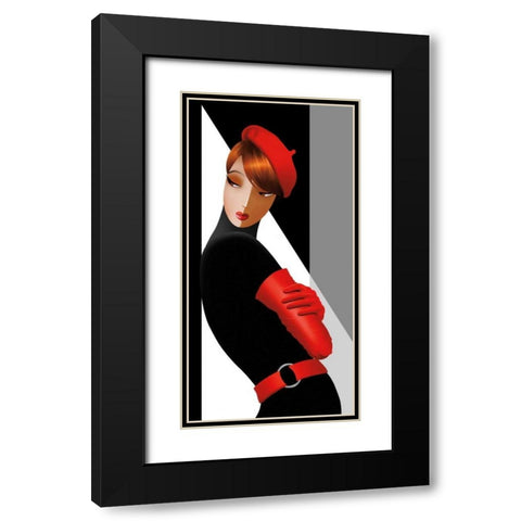 Natasha in Shadows Black Modern Wood Framed Art Print with Double Matting by Bravo, Jordan