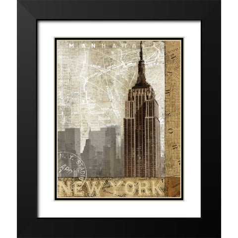 Autumn In New York Black Modern Wood Framed Art Print with Double Matting by Mallett, Keith