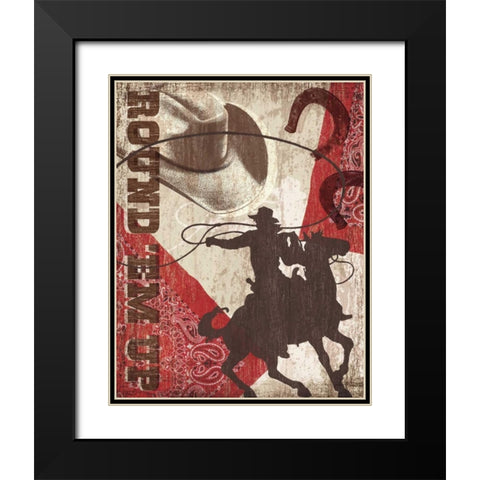 Round Em Up Black Modern Wood Framed Art Print with Double Matting by Venter, Tandi