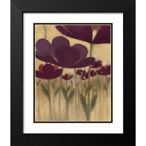 Summer Bloom II Black Modern Wood Framed Art Print with Double Matting by MARIA