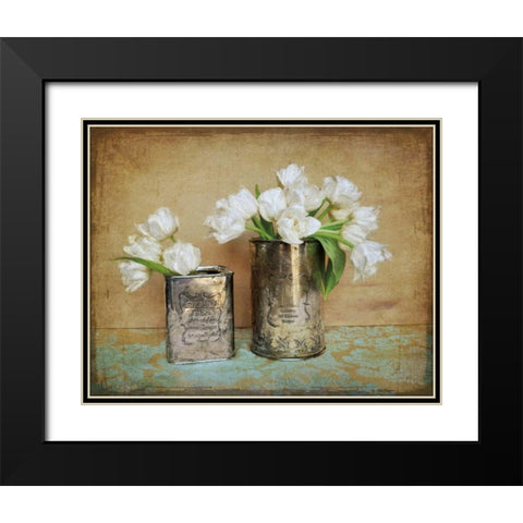 Vintage Tulips I Black Modern Wood Framed Art Print with Double Matting by Atria, Cristin