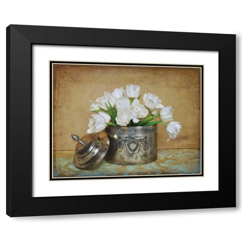 Vintage Tulips II Black Modern Wood Framed Art Print with Double Matting by Atria, Cristin