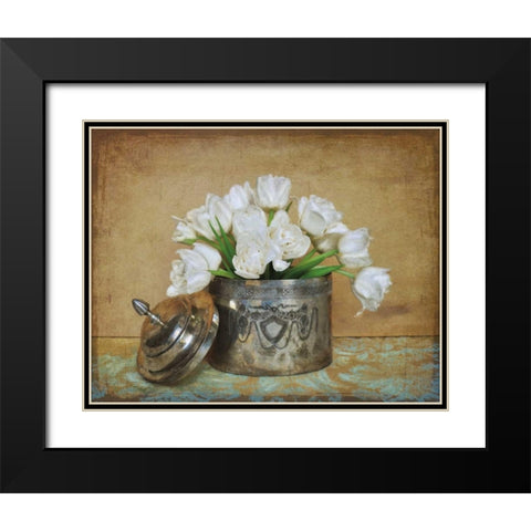 Vintage Tulips II Black Modern Wood Framed Art Print with Double Matting by Atria, Cristin