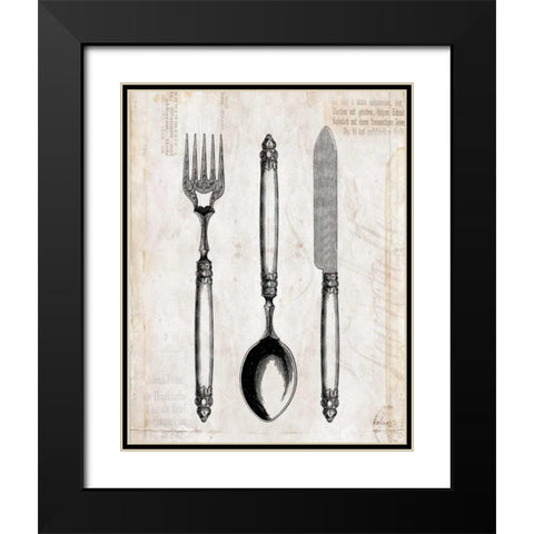 Silverware II Black Modern Wood Framed Art Print with Double Matting by Berg, Sabine