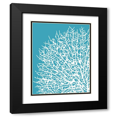 Aqua Coral I Black Modern Wood Framed Art Print with Double Matting by Berg, Sabine