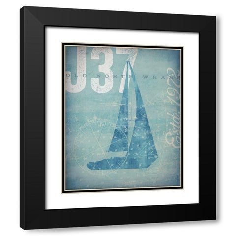 Nautical III: Sailboat Black Modern Wood Framed Art Print with Double Matting by Fowler, Stephen