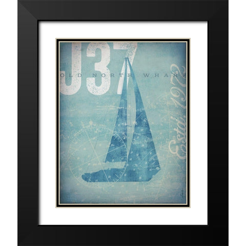 Nautical III: Sailboat Black Modern Wood Framed Art Print with Double Matting by Fowler, Stephen