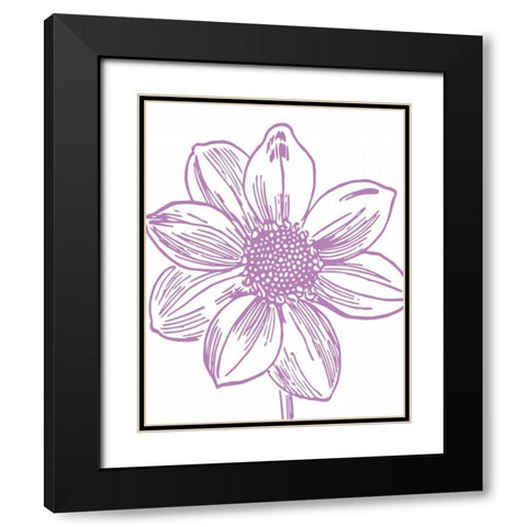 Florette I Black Modern Wood Framed Art Print with Double Matting by Berg, Sabine