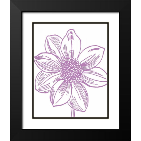 Florette I Black Modern Wood Framed Art Print with Double Matting by Berg, Sabine