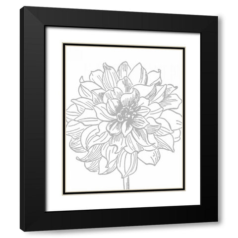 Florette III Black Modern Wood Framed Art Print with Double Matting by Berg, Sabine