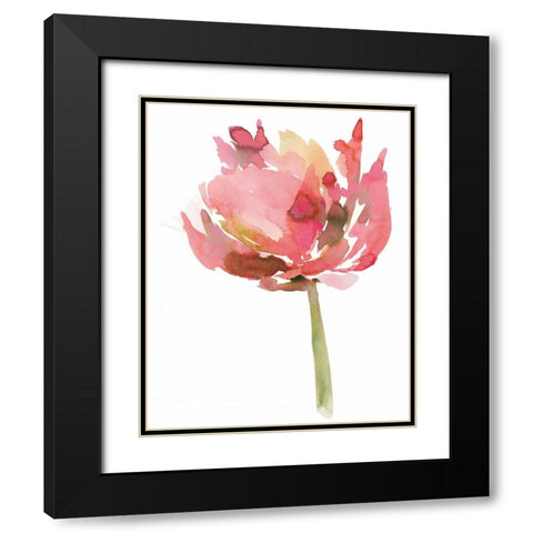Melody II Black Modern Wood Framed Art Print with Double Matting by Meyers, Rebecca