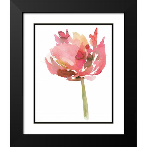 Melody II Black Modern Wood Framed Art Print with Double Matting by Meyers, Rebecca