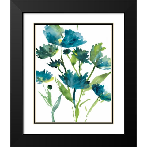 Blueberry Blooms I Black Modern Wood Framed Art Print with Double Matting by Meyers, Rebecca