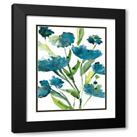 Blueberry Blooms II Black Modern Wood Framed Art Print with Double Matting by Frank, Assaf