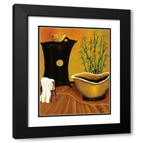 Asian Bath Black Modern Wood Framed Art Print with Double Matting by Sewell, Krista
