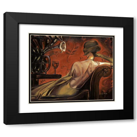 Bordeaux Lounge Black Modern Wood Framed Art Print with Double Matting by Biddle, Trish