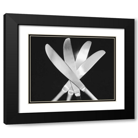Knives Black Modern Wood Framed Art Print with Double Matting by Feeley, Mike