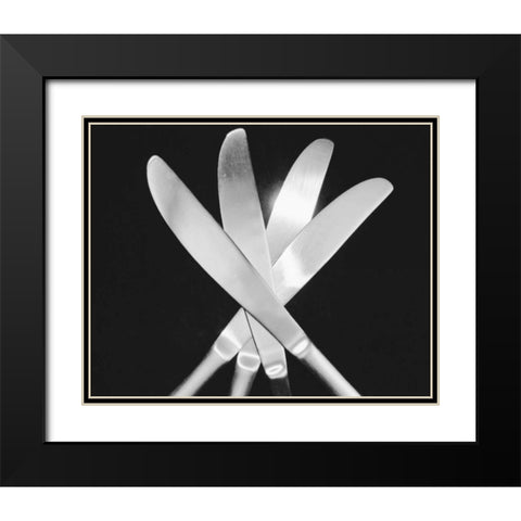Knives Black Modern Wood Framed Art Print with Double Matting by Feeley, Mike