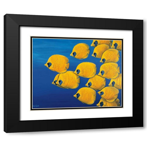 Gently Quietly Black Modern Wood Framed Art Print with Double Matting by Siddle, Keith