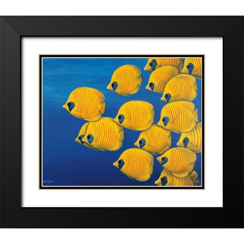 Gently Quietly Black Modern Wood Framed Art Print with Double Matting by Siddle, Keith