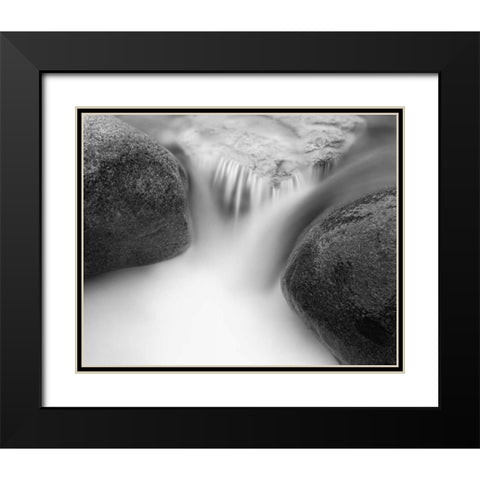Misty Rocks I Black Modern Wood Framed Art Print with Double Matting by LSH