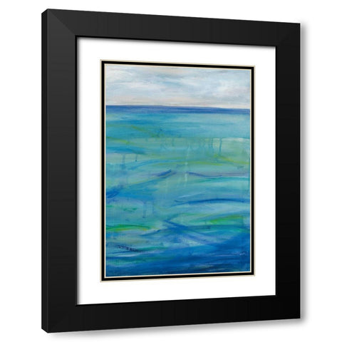 Deep Blue III Black Modern Wood Framed Art Print with Double Matting by Eider, Georgia