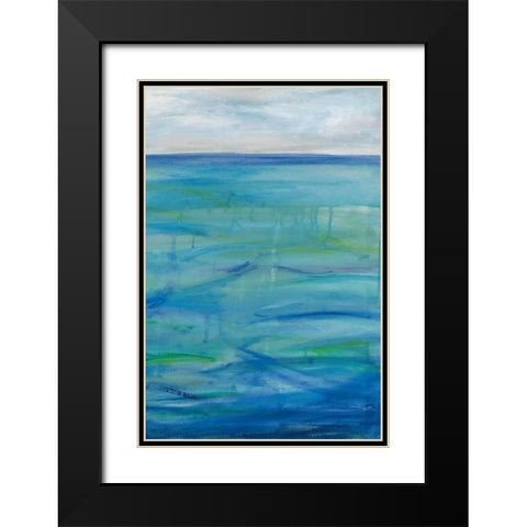 Deep Blue III Black Modern Wood Framed Art Print with Double Matting by Eider, Georgia