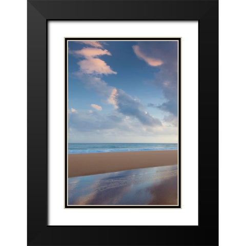 Secret Beach Sunrise I Black Modern Wood Framed Art Print with Double Matting by Frates, Dennis