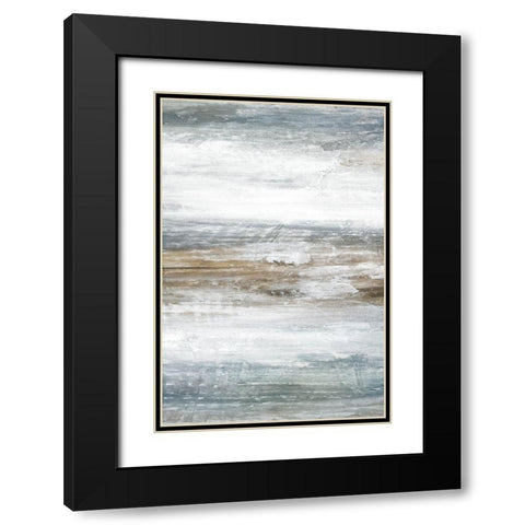 Mirage B Black Modern Wood Framed Art Print with Double Matting by Fontaine, Stephane