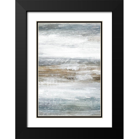 Mirage B Black Modern Wood Framed Art Print with Double Matting by Fontaine, Stephane