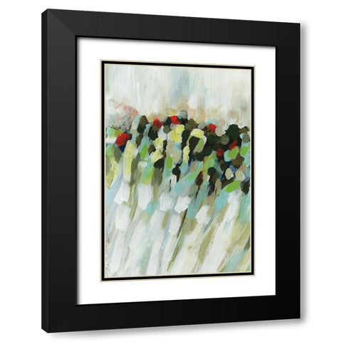 Poppy Swirls I Black Modern Wood Framed Art Print with Double Matting by Parker, Karen Lorena